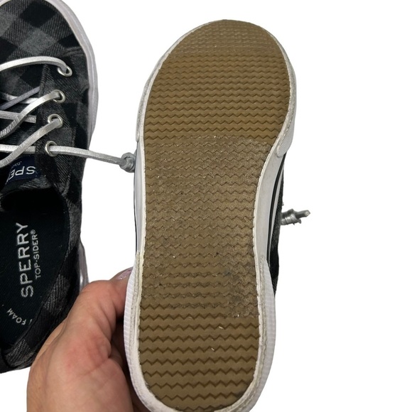 Sperry Girls SZ 1 Top Sider Pier Weave Checker Sneaker Loafer Boat Shoes Preppy - Picture 6 of 9